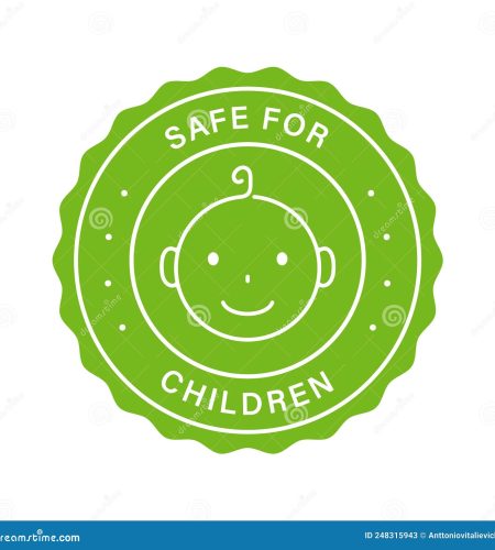 safety-child-product-stamp-safe-children-green-label-non-toxic-material-kid-sticker-care-symbol-baby-food-sign-restaurant-248315943
